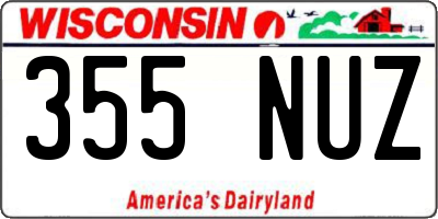 WI license plate 355NUZ
