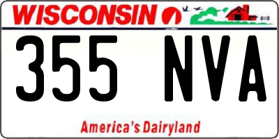 WI license plate 355NVA