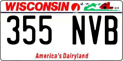 WI license plate 355NVB