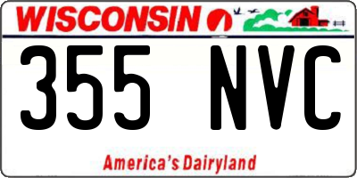 WI license plate 355NVC