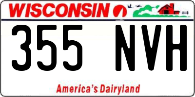 WI license plate 355NVH