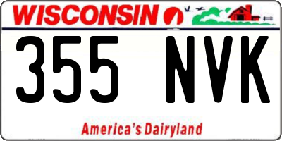 WI license plate 355NVK
