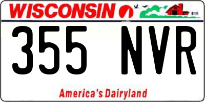 WI license plate 355NVR
