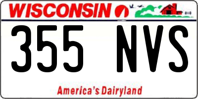 WI license plate 355NVS