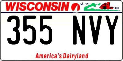 WI license plate 355NVY