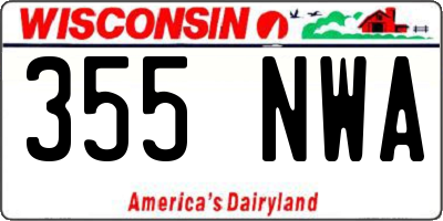 WI license plate 355NWA