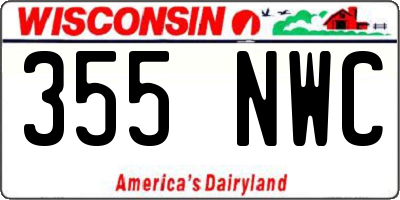 WI license plate 355NWC