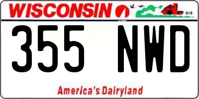 WI license plate 355NWD