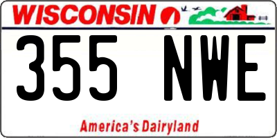 WI license plate 355NWE