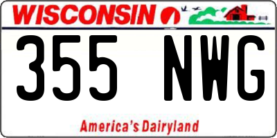 WI license plate 355NWG
