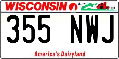 WI license plate 355NWJ