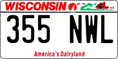 WI license plate 355NWL