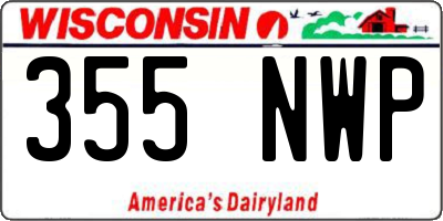 WI license plate 355NWP