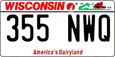 WI license plate 355NWQ