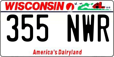 WI license plate 355NWR