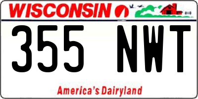 WI license plate 355NWT