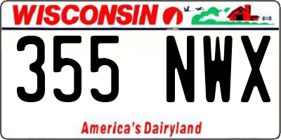 WI license plate 355NWX