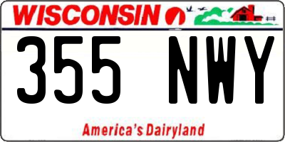 WI license plate 355NWY