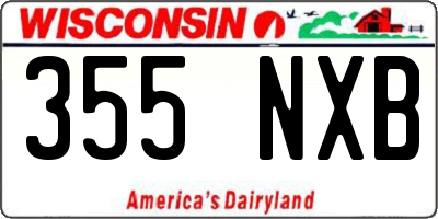 WI license plate 355NXB