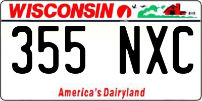 WI license plate 355NXC