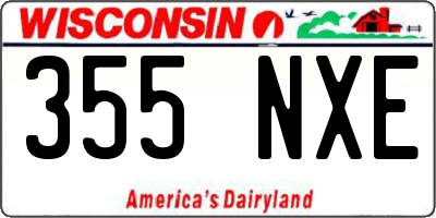 WI license plate 355NXE