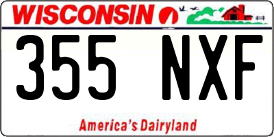 WI license plate 355NXF