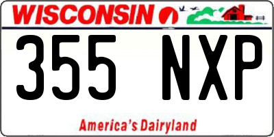 WI license plate 355NXP