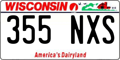 WI license plate 355NXS