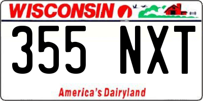 WI license plate 355NXT