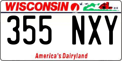 WI license plate 355NXY