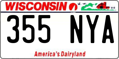 WI license plate 355NYA