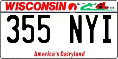 WI license plate 355NYI