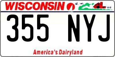 WI license plate 355NYJ