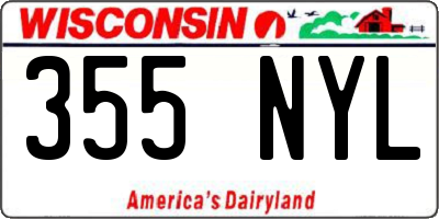 WI license plate 355NYL