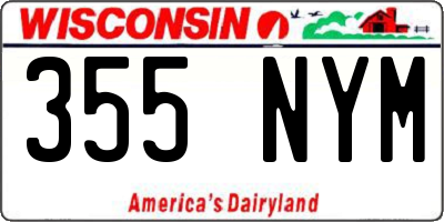 WI license plate 355NYM