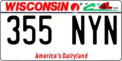 WI license plate 355NYN