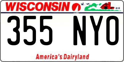 WI license plate 355NYO
