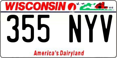 WI license plate 355NYV