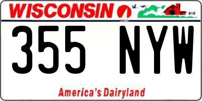 WI license plate 355NYW