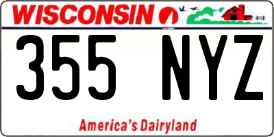 WI license plate 355NYZ