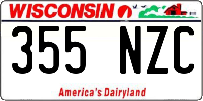 WI license plate 355NZC