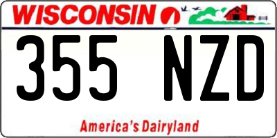 WI license plate 355NZD