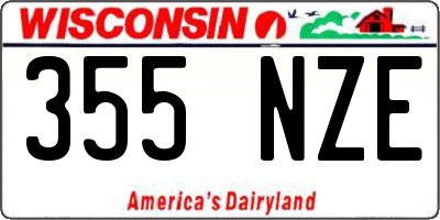 WI license plate 355NZE