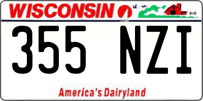 WI license plate 355NZI