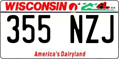 WI license plate 355NZJ