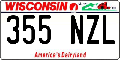 WI license plate 355NZL
