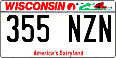 WI license plate 355NZN
