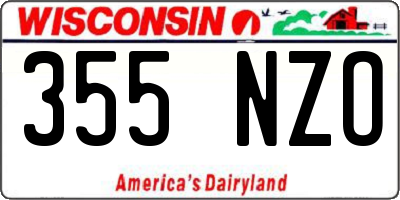 WI license plate 355NZO