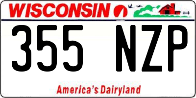 WI license plate 355NZP