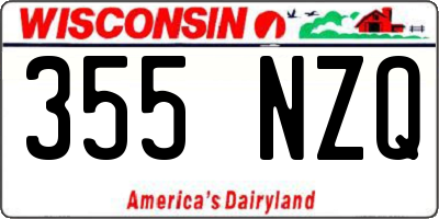 WI license plate 355NZQ